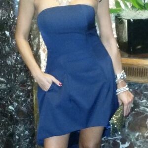 Elegant Blue High Low Dress